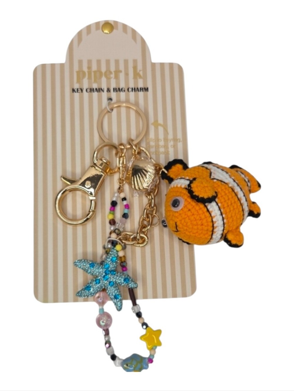 🧡🔹️Piper K 🔹️ UK exclusive Orange Nemo  Fish Keychain & Bag Charm